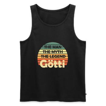 ti Firmgötti Taufgötti Göti Geschenkidee - Männer Premium Bio Tank Top - Schwarz - Vorne - Michal (187cm)