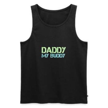 Daddy my Buddy Vater Sohn Tochter Geschenkidee - Männer Premium Bio Tank Top - Schwarz - Vorne - Michal (187cm)