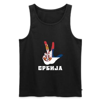 Serbia Balkans Bosnia Srbija Serbs Gift - Men's Premium Organic Tank Top - black - Front - AI Model Male 178 light (178cm)