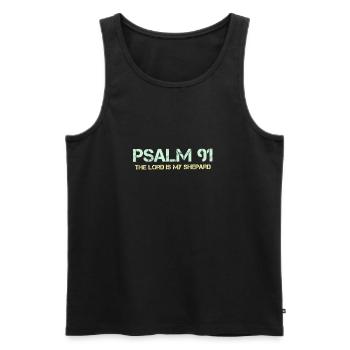 Christliche Sprüche Der Herr ist mein Hirte Psalm - Männer Premium Bio Tank Top - Schwarz - Vorne - Michal (187cm)