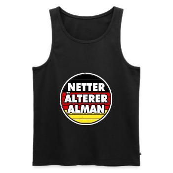 Alman Netter älterer Alman Typisch Deutsch - Männer Premium Bio Tank Top - Schwarz - Vorne - Michal (187cm)
