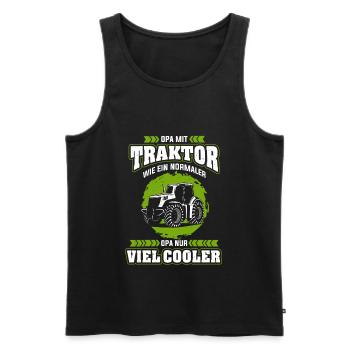Opa mit Traktor Cooler Opa Landwirt Bauer Geschenk - Männer Premium Bio Tank Top - Schwarz - Vorne - AI Model Male 178 light (178cm)