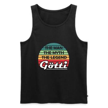 Götti Firmgötti Taufgötti Gotti Geschenkidee - Männer Premium Bio Tank Top - Schwarz - Vorne - Michal (187cm)