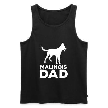 Malinois papa chien amant idée cadeau - Débardeur bio Premium Homme - noir - Devant - AI Model Male 178 light (178cm)