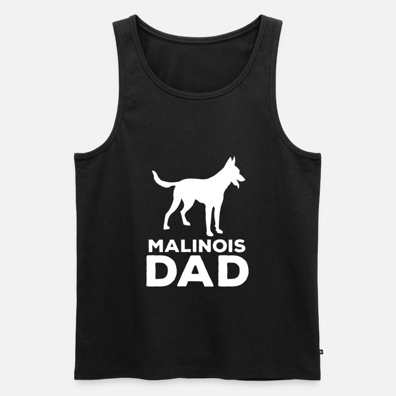 Malinois Dad Hund Liebhaber Geschenkidee - Männer Premium Bio Tank Top - Schwarz