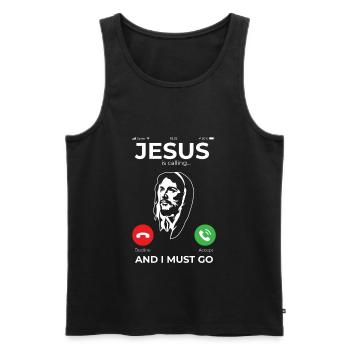 Jesus Katholisches Christliches Geschenk - Männer Premium Bio Tank Top - Schwarz - Vorne - AI Model Male 178 light (178cm)