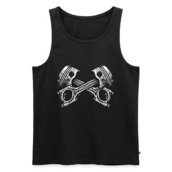 Crossed engine pistons - Men's Premium Organic Tank Top - black - Front - AI Model Male 178 light (178cm)