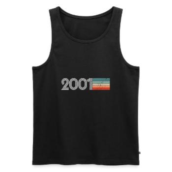 RETRO BIRTHDAY 20 YEARS VINTAGE (2001) - Men's Premium Organic Tank Top - black - Front - AI Model Male 178 light (178cm)