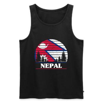 Nepal - Männer Premium Bio Tank Top - Schwarz - Vorne - AI Model Male 178 light (178cm)