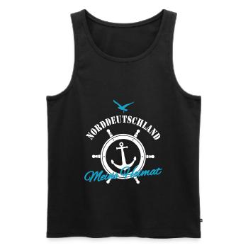 Norddeutschland meine Heimat Nordsee Ostsee Deko - Männer Premium Bio Tank Top - Schwarz - Vorne - Michal (187cm)