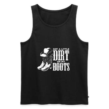 | de danse en ligne | de danseuse country J’ai un peu de saleté - Débardeur bio Premium Homme - noir - Devant - AI Model Male 178 light (178cm)