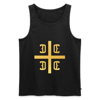 Serbia Flag For Serbs Srbin Srbija - Men's Premium Organic Tank Top - black - Front - AI Model Male 178 light (178cm)