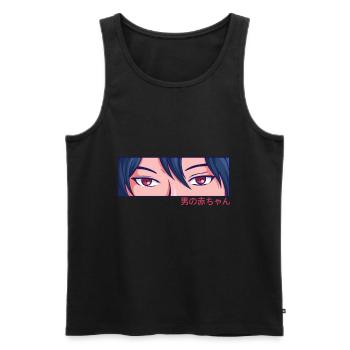 Anime Boy Eyes Culture japonaise Kawaii Anime Boy - Débardeur bio Premium Homme - noir - Devant - AI Model Male 178 light (178cm)