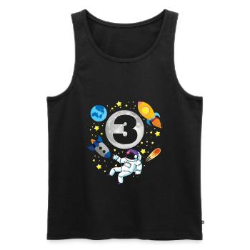 Astronaut | Space | 3th Bday | 3 Years Old Bday - Männer Premium Bio Tank Top - Schwarz - Vorne - Michal (187cm)