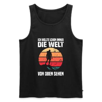 Bergsteiger Wanderer Bergsteigen - Männer Premium Bio Tank Top - Schwarz - Vorne - Michal (187cm)