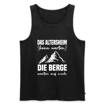 Bergsteiger Wanderer Bergsteigen - Männer Premium Bio Tank Top - Schwarz - Vorne - Michal (187cm)