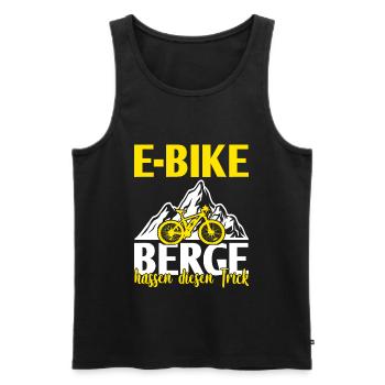 E-Bike Elektrofahrrad E-Biker - Männer Premium Bio Tank Top - Schwarz - Vorne - Michal (187cm)