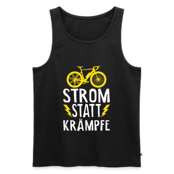 E-Bike Elektrofahrrad E-Biker - Männer Premium Bio Tank Top - Schwarz - Vorne - Michal (187cm)