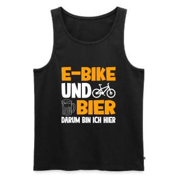 E-Bike Und Bier Darum Bin Ich Hier - Männer Premium Bio Tank Top - Schwarz - Vorne - Michal (187cm)