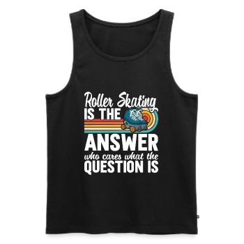 Roller Skating Roller Skate Retro 70er 80er - Männer Premium Bio Tank Top - Schwarz - Vorne - Michal (187cm)