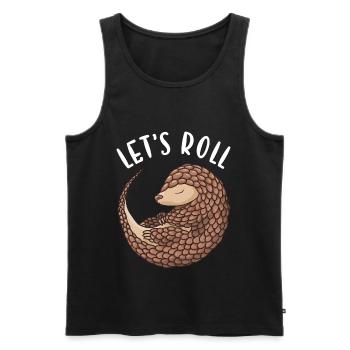 Roulons Pangolin - Débardeur bio Premium Homme - noir - Devant - Michal (187cm)