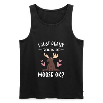 Elk I Just Really Freaking Love Moose - Men's Premium Organic Tank Top - black - Front - Michal (187cm)