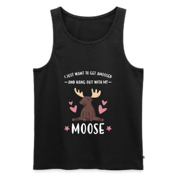 Elk I Just Want To Hang Out With My Moose - Men's Premium Organic Tank Top - black - Front - Michal (187cm)