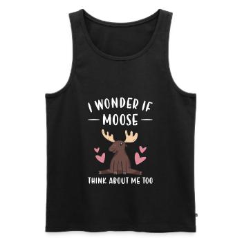 Elk I Wonder If Moose Think About Me Too Moose - Men's Premium Organic Tank Top - black - Front - Michal (187cm)