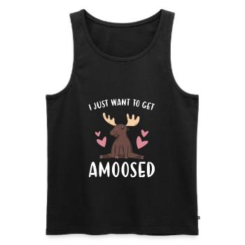 Elk I Just Want To Get Amoosed Moose - Men's Premium Organic Tank Top - black - Front - Michal (187cm)
