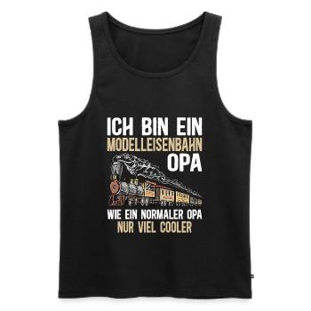 Ich Bin Ein Modelleisenbahn Opa - Männer Premium Bio Tank Top - Schwarz - Vorne - Michal (187cm)