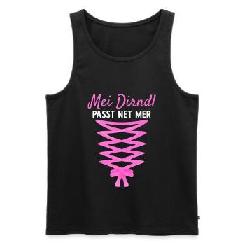 Damen Dirndl Ersatz Trachten Ersatz Bluse Kirmes - Männer Premium Bio Tank Top - Schwarz - Vorne - AI Model Male 178 light (178cm)