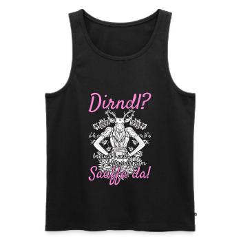 Damen Dirndl Ersatz Trachten Ersatz Bluse Kirmes - Männer Premium Bio Tank Top - Schwarz - Vorne - Michal (187cm)