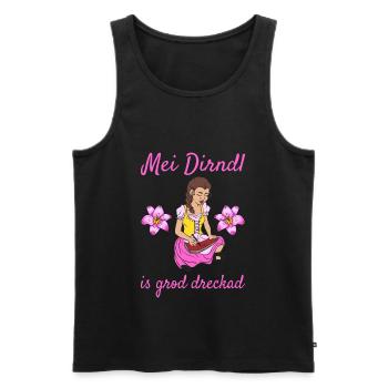 Damen Dirndl Ersatz Trachten Ersatz Bluse Kirmes - Männer Premium Bio Tank Top - Schwarz - Vorne - AI Model Male 178 light (178cm)