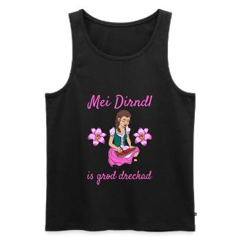Damen Dirndl Ersatz Trachten Ersatz Bluse Kirmes - Männer Premium Bio Tank Top - Schwarz - Vorne - Michal (187cm)