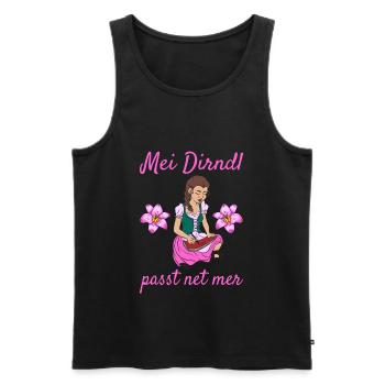 Damen Dirndl Ersatz Trachten Ersatz Bluse Kirmes - Männer Premium Bio Tank Top - Schwarz - Vorne - Michal (187cm)