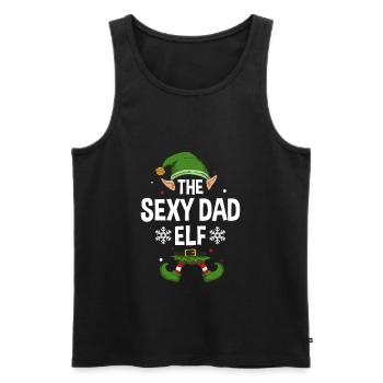 Elfe de cadeau de Noël de famille assorti de groupe - Débardeur bio Premium Homme - noir - Devant - Michal (187cm)
