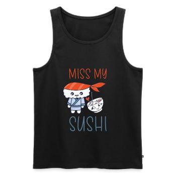 Kawaii Japanese Food Salmon Salmon Sushi Roll - Débardeur bio Premium Homme - noir - Devant - Michal (187cm)