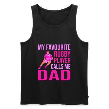 Joueur de rugby Fête des pères Rugby Cadeau Rugby Entraîneur de rugby - Débardeur bio Premium Homme - noir - Devant - Michal (187cm)