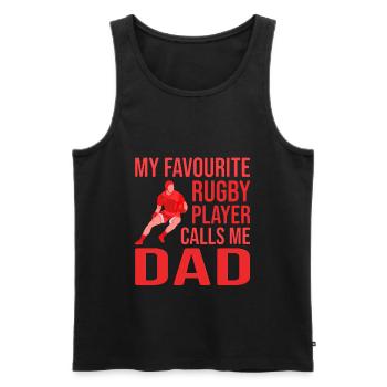 Joueur de rugby Fête des pères Rugby Cadeau Rugby Entraîneur de rugby - Débardeur bio Premium Homme - noir - Devant - Michal (187cm)