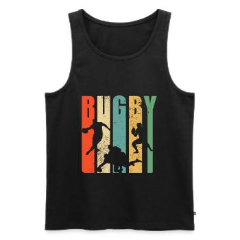 Joueur de rugby Rugby Cadeau Entraîneur de rugby - Débardeur bio Premium Homme - noir - Devant - Michal (187cm)