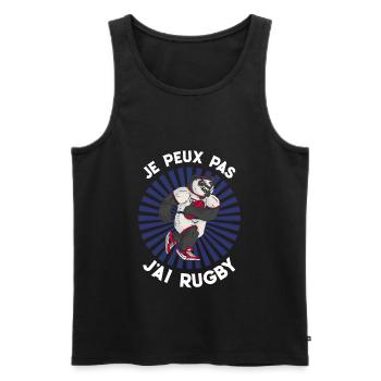 Je Peux Pas J'ai Rugby Joueur Maillot France Rugby - Männer Premium Bio Tank Top - Schwarz - Vorne - Michal (187cm)