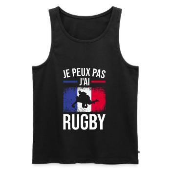 Je Peux Pas J'ai Rugby Joueur Maillot France Rugby - Männer Premium Bio Tank Top - Schwarz - Vorne - Michal (187cm)