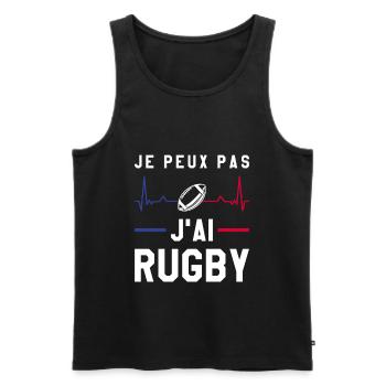 Je Peux Pas J'ai Rugby Joueur Maillot France Rugby - Männer Premium Bio Tank Top - Schwarz - Vorne - Michal (187cm)