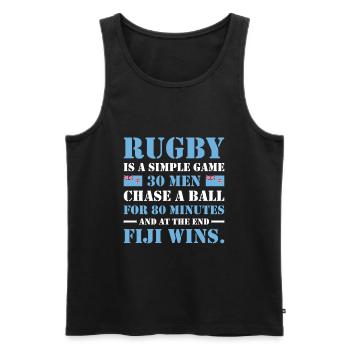 Le rugby est un jeu simple Fiji Rugby - Débardeur bio Premium Homme - noir - Devant - AI Model Male 178 light (178cm)