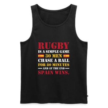 Le rugby est un jeu simple Espagne Rugby - Débardeur bio Premium Homme - noir - Devant - Michal (187cm)