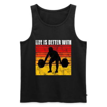 life is better with bodybuilding GYM Bodybuilder - Männer Premium Bio Tank Top - Schwarz - Vorne - Michal (187cm)