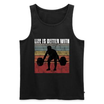 life is better with bodybuilding GYM Bodybuilder - Männer Premium Bio Tank Top - Schwarz - Vorne - Michal (187cm)