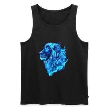 Flammes Bleu Lion - Débardeur bio Premium Homme - noir - Devant - Michal (187cm)