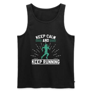 Marathon - Débardeur bio Premium Homme - noir - Devant - Michal (187cm)