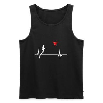 Drohne Copter lustiges T-Shirt Herzschlag Puls EKG - Männer Premium Bio Tank Top - Schwarz - Vorne - AI Model Male 178 light (178cm)